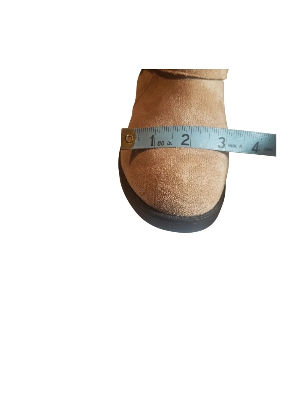 Women's sz 6.5 tall buckle knee-high boots - beige